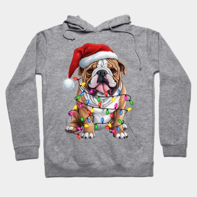 Christmas Bulldog Hoodie by Chromatic Fusion Studio